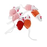 POPETPOP Jouets Interactifs Souris en Peluche Jouets Sonores pour Chats De Compagnie Lot De 6 Aspect Réaliste Instinct du Chat Mental Et Physique Couleur Aléatoire