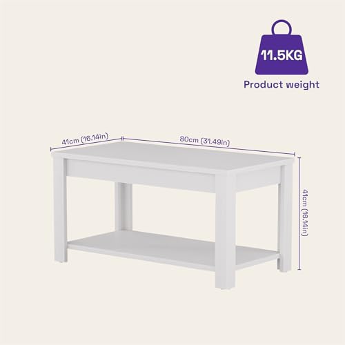 Image of Wakefit Armon Engineered Wood Coffee Table - Frosty White