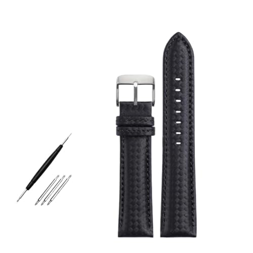 Run Ken �{�v�u���X���b�g �J�[�{���t�@�C�o�[�O���C���E�H�b�`�o���h 18mm 20mm ���b�h�I�����W�X�e�b�`�E�H�b�`�o���h 21mm 22mm 23mm 24mm �X�g���b�v(Black silver buckle,24mm)