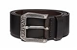ECKIGE SCHNALLE: Die lässige Schnalle mit dem REPLAY Logo rundet jedes Outfit ab; Dank des matten Finishs und dem Vintage-Look eignet sich der Gürtel perfekt für einen Stilbruch, beispielsweise in Kombination zu eleganten Hemden