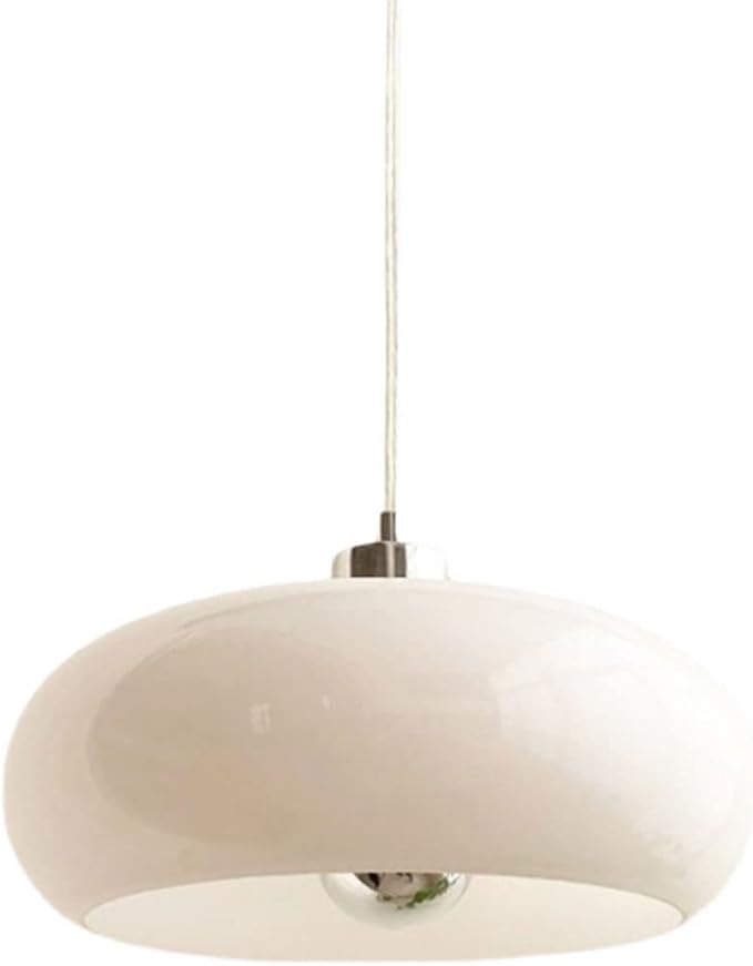 MODEBHD Melk Wit Geel Glas Hanglamp Nordic Restaurant Slaapkamer Nachtkastje Sfeer Licht Veranda Bar Kleine Opknoping Lamp Premium Retro Loft Café