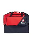 Misure: 54 x 43 x 30 cm Borsa Voluntas per Zeus Sport Materiale Sportivo Relax Allenamento Fitness Palestra Borsone Borse Borsoni Tascone Frontale Laterale Calcio Calcetto Fondo Rigido (Rosso/Blu, H 43 x L 54 x P 30 cm)