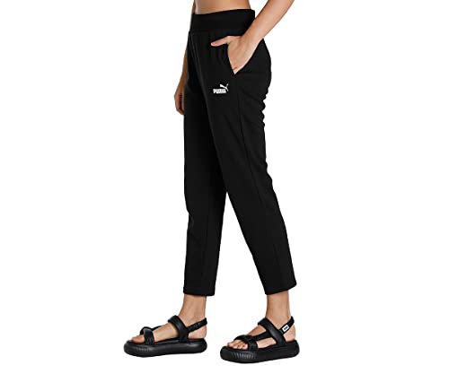 Image of Puma Women Cotton Solid Regular Track Pants for Lounging, Travel, Or Light Activity