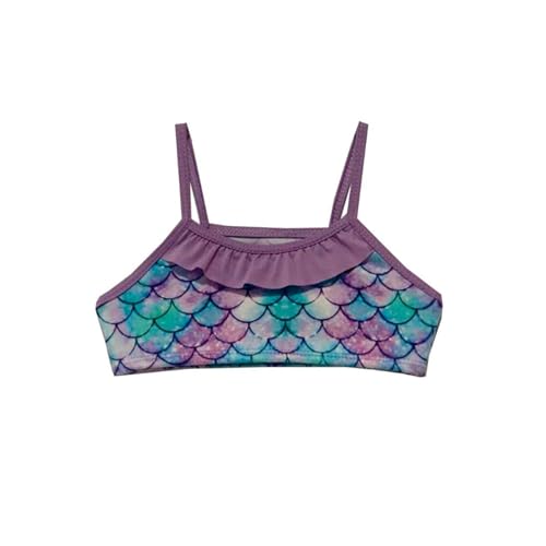 Biquíni Infantil/juvenil Proteção Uv 50+ Praia/piscina (BR, Numérico, 10, Verde/Roxo)