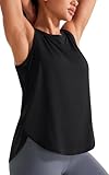 JOYSPELS Ice Silk Workout Tank Tops for Women Cool-Dry Sleeveless Loose Fit Yoga Shirts Athletic Black