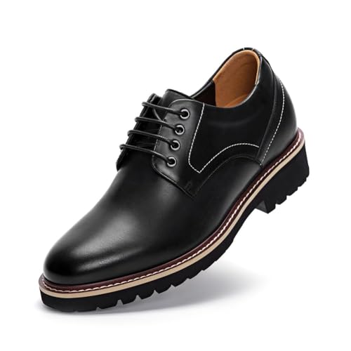 Top 10 Best Height Increasing Shoes for Ultimate Comfort 6 CHAMARIPA Men's Height Increase Shoes - Built-in Custom Lift Insole - Breathable Calfskin for All-Day Wear - Business Casual & Formal Derby Elevator Shoes - Height Increasing 3.15 Inches Black