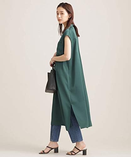 [ナノ・ユニバース] サテンシャツワンピース ノースリーブ (セットアップ可)