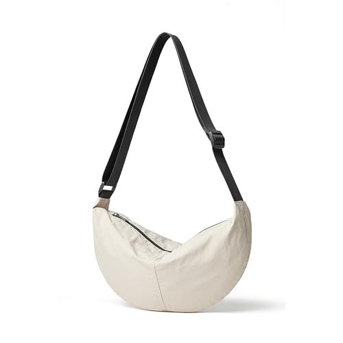 Image of Nylon Crossbody Bag For Women Men Casual Lightweight Crescent Shoulder Hobo Purse With Wide Adjustable Strap