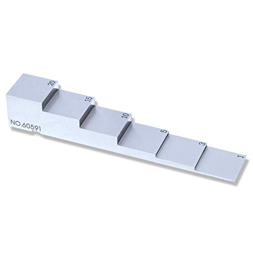 Bloque de calibración de 6 pasos 1mm 3mm 5mm 10mm 15mm 20mm para medidor ultrasónico de espesor material acero 1018 miniatura 5