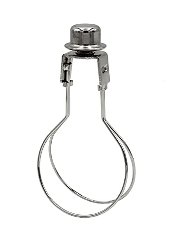 Image of Creative Hobbies Lamp Shade Light Bulb Clip Adapter Clip on with Shade Attaching Finial Top, Silver Color - No Harp Needed | 4 Pack