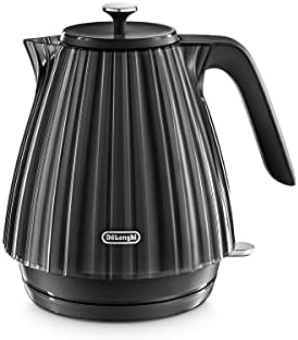 De'Longhi Ballerina Electric Kettle, 360° Swivel Base, Water Level Indicator, Cord Storage, KBD3001.BK, 3000 W, UK PLUG, Black
