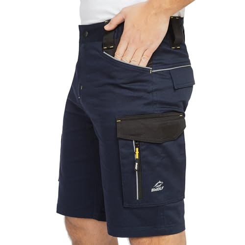 BWOLF Daytona Arbeitsshorts Stretch, Arbeitshosen Männer Kurze, Arbeitshose Herren mit vielen Taschen