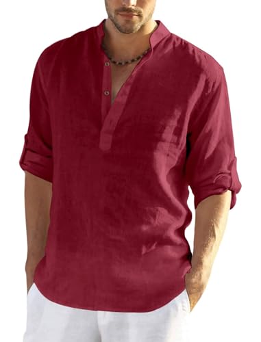 Image of Men's Kurta || Chinese Collar Long Sleeves || Straight Hip Length Kurtas || Short Kurta for Men || for Festival || Function || Occasion Wear Fancy Kurta for || Best Gifts for Men