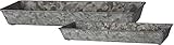 Primitives by Kathy 39710 Galvanized Rectangular Trays, Set of Two, Rustic Tin