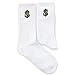 NQDWX White Socks with Green and Purple Embroidered Dollar Sign – Trendy Cotton Crew Socks for Men & Women, Funny Money Gift Socks, Streetwear Fashion Style.(024)
