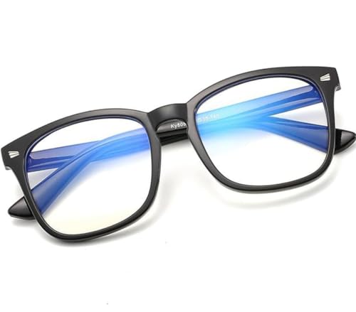 Image of Blue Light Blocking Computer Glasses for Men & Women, Square TR90 Lightweight Eyeglasses Frame, Anti Eye Strain UV Protection, Clear Lens for Gaming Office Reading