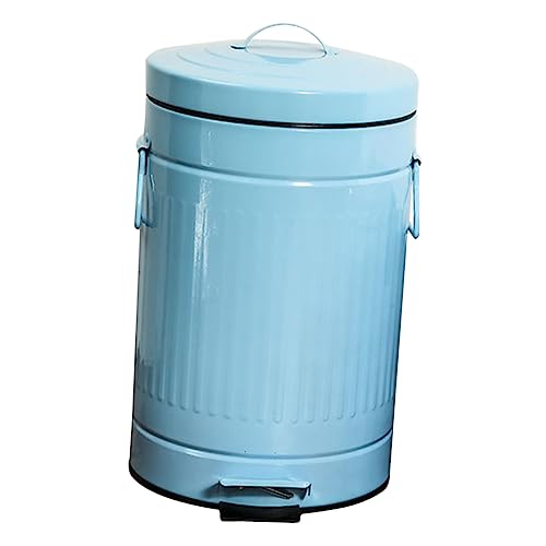 FUNOMOCYA Foot-Operated Trash Can Step Lidded Dust Bin for Kitchen Bathroom Bedroom Iron Waste Basket Strong Resistance for Organizing
