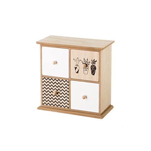 Cajonera con 4 cajones con diseño étnico