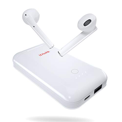 iDiskk Auriculares inalámbricos True con Estuche de Carga de 5000 mAh, Bluetooth 5.0 Control táctil Emparejamiento automático Auriculares estéreo de Alta fidelidad Auriculares internos incorporados