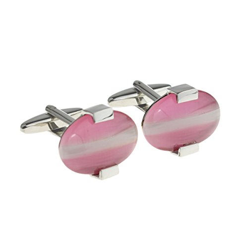 Mancuernillas Ovaladas Rosas y Cromadas GTR Hombre miniatura 1