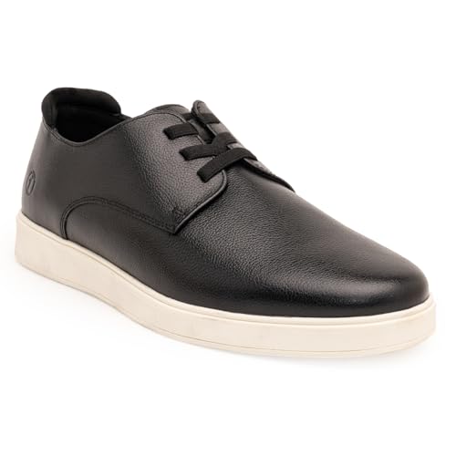 Image of Thomas Crick Luxurious Genuine Leather Sneakers with Dual-Tone Finish and Ortho Footbed