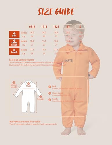 Disfraz de Preso para Bebés Halloween Naranja miniatura 6