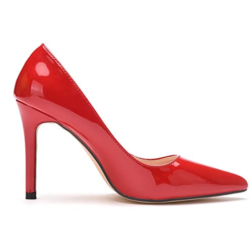 LUXINYU,Women Pointed Toe Heels Fashion Elegant Shallow Solid Ladies Pumps Sexy Stiletto Leather Heeled Dress Shoes Comfort Work Shoes4