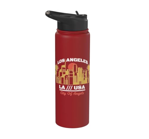 Los Angeles LA USA US United States Famous City Landmarks Stainless Steel Insulated Water Bottle