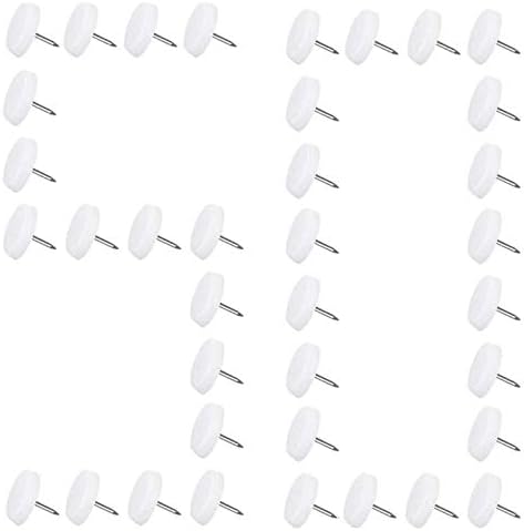 MaYuLa 50Pcs Furniture Pads Furniture Nail Feet Nylon Chair Feet Leg Floor Protectors 20mm for Sofa Desk Table Leg Stools Wooden Furniture Legs