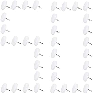 MaYuLa 50Pcs Furniture Pads Furniture Nail Feet Nylon Chair Feet Leg Floor Protectors 20mm for Sofa Desk Table Leg Stools Wooden Furniture Legs