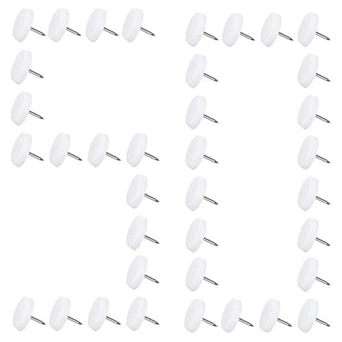 ManLee 50pcs Clavo de Almohadillas para Mueble 20mm Clavos para Pies de Muebles Blanco Muebles Protector Clavo Antideslizante Clavo de Pies para Silla Mesa Muebles Almohadilla de Pie - 5mm Espesor Cover