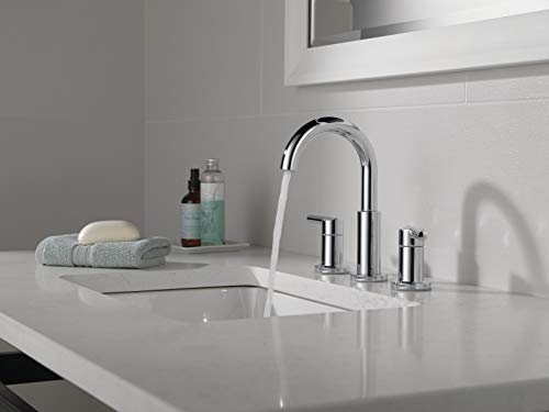 Delta Faucet Nicoli Widespread Bathroom Faucet Chrome, Bathroom Faucet 3 Hole, Bathroom Sink Faucet, Drain Assembly, Chrome 35749LF Delta Faucet Nicoli Widespread Bathroom Faucet Chrome, Bathroom Faucet 3 Hole, Bathroom Sink Faucet, Drain Assembly, Chrome 35749LF