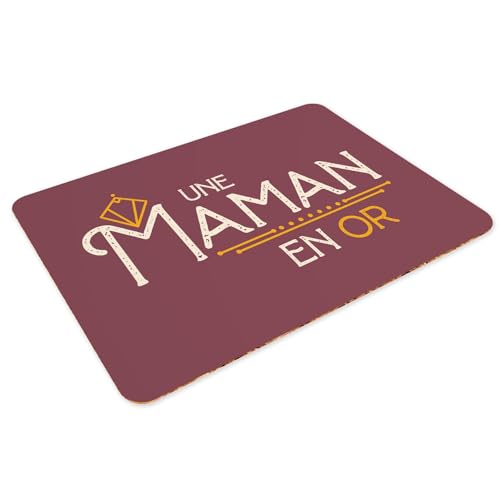 Sets de table souple dessous en liège napperons rouge grand format 39,5 x 28,5 cm - 3