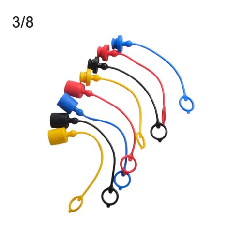Image of 8Pcs Hydraulic & s Set For ISO7241-A (ISO-A) Series, For PARKER6600 / AEROQUIP5600 / For HANSEN HA15000, 1 /4'', 3 /8'', 1 /2'' Male Cap And Female Cover (3 /8INCH)