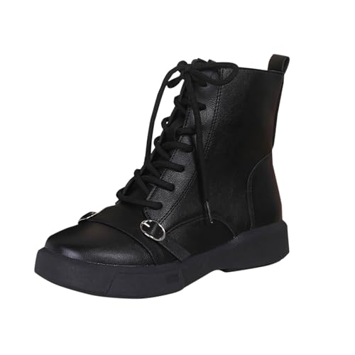Bottines de travail confortables à talon moyen et bout rond
