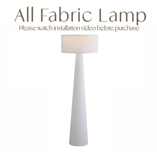 Image of White Floor Lamp for Living Room, 59 Inch Tall Standing Lamp with Shade