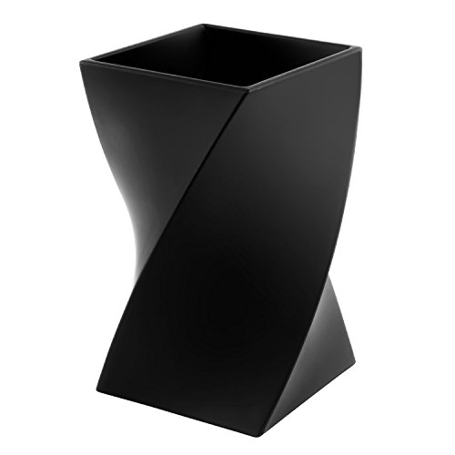 Zodaca [Wave Design] Pen Holder Soft Touch Wave Pen Pencil Ruler Cup Brush Holder Desktop Stationery Makeup Organizer, Black
