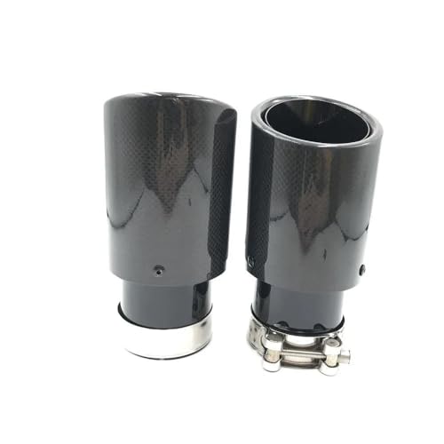 Punta de escape elegante en acero inoxidable negro y carbono brillante pulido 4