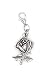 It's All About...You! Rose Clip on Charm Perfect for Necklaces and Bracelets 101R