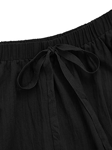 Sweatyrocks SWSKX07200406011-L Women'S Casual High Waist Pleated A-Line Midi Skirt With Pocket Black L thumb #2