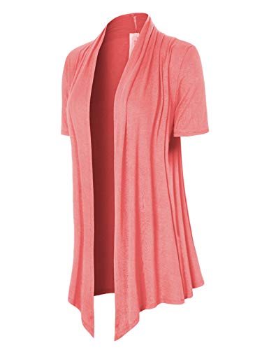 Image of MixMatchy Women's Lightweight Short Sleeve Draped Open Front Cardigan Vest