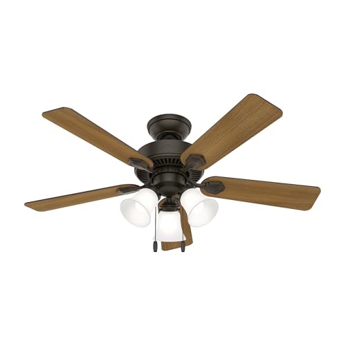 Image of Hunter Swanson, Indoor, Ceiling Fan, with LED Lights, 44 inch, New Bronze