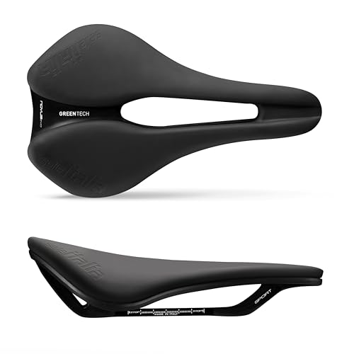 Selle Italia Novus Boost EVO Sport Greentech – Ergonomischer Fahrradsattel mit Superflow Aussparung, Gelpolsterung und Carbonstahl-Schienbeinen – Größe L3, Schwarz