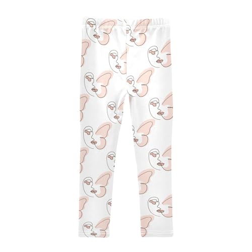 Women Facial Line Girls Leggings,Workout Leggings for Girls Toddler Athletic Leggings Size for 3-10T2