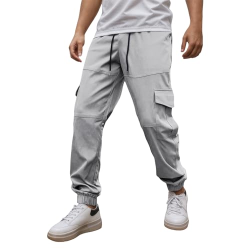 Pantalon de travail cargo chino homme en coton à jambes larges