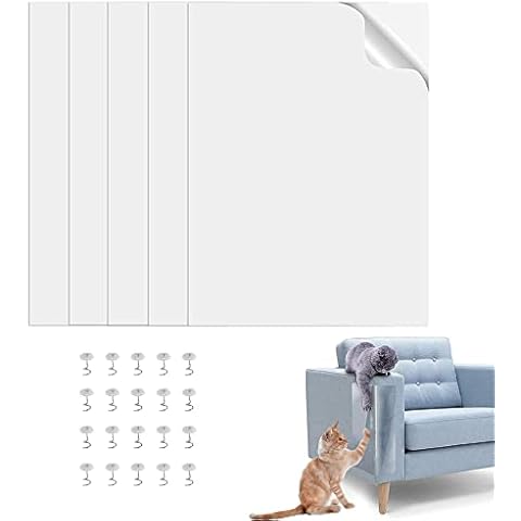 Rifrpha 5 Pcs Anti Scratch Cat Furniture Protectors Cat Claw Protector Pet Scratch Furniture Protector Self-Adhesive Cat Furniture Protector Cat Scratch Protector For Sofa, Furniture, 30*40cm Cover