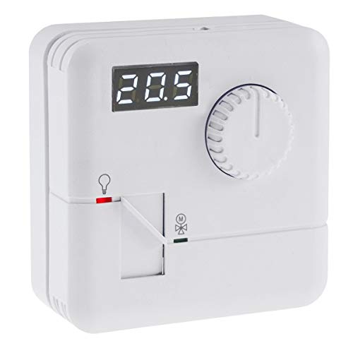 Preisvergleich Produktbild WITTKOWARE Raumthermostat mit LED-Display und Schalter, 230V, 1 Wechsler, reinweiß