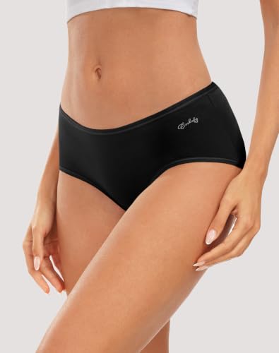 Image of coskefy Womens Underwear Cotton Hipster Panties Low Rise Breathable Ladies Bikini Undies 6 Packs