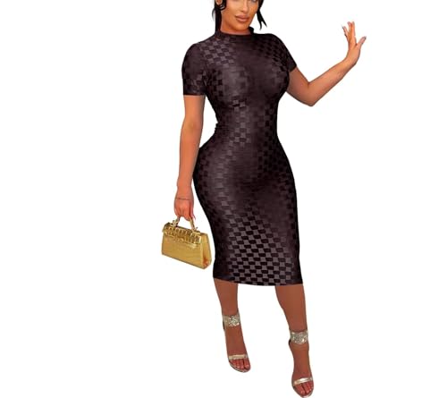 Image of Women's Casual Turtleneck Long Sleeve Elegant Long Dress Lounge Mesh Bodycon Maxi Party Dresses