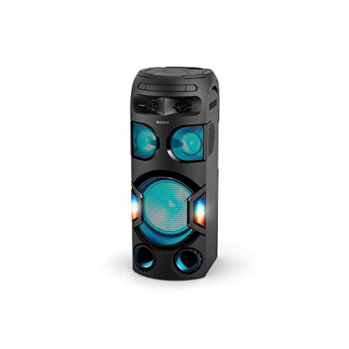 Mini System MHC-V72D tipo torre com DVD, conexão HDMI ARC para TV, Iluminação 360° e controle por ge